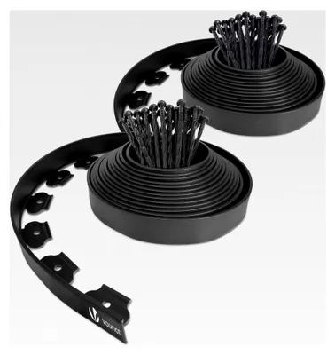 Produktbild von Flexible Rasenkante aus Kunststoff, mit 60 Erdankern, Länge 20 m, Höhe 5 cm, Schwarz