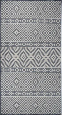 Produktbild von Outdoor-Teppich Flachgewebe 80x150 cm Blau Gestreift , Designerteppiche Design 2024