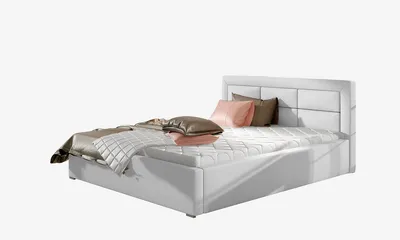 Produktbild von NABBI Gepolstert Doppelbett mit Rost Rovigo 160 - Weiß