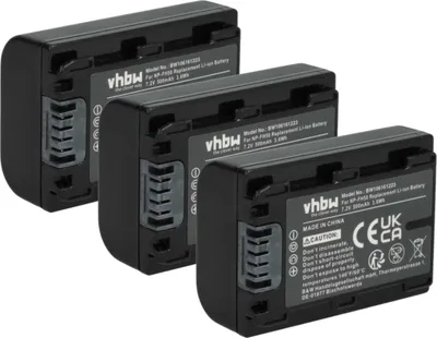 Produktbild von vhbw 3x Akku Ersatz für Sony NP-FH50, NP-FH100, NP-FH70, NP-FH40 für Kamera (500 mAh, 7,2 V, Li-Ion), Infochip