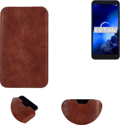 Produktbild von K-S-Trade Schutzhülle Handyhülle kompatibel mit Alcatel 1S (2019) Handytasche Kunstleder Sleeve in braun
