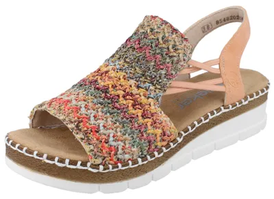 Produktbild von RIEKER Damen Keilsandalette multi Flechtoptik Textil - Größe: 41