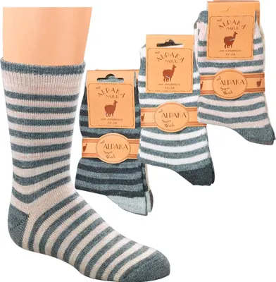 Produktbild von 2 Paar Alpaka Söckchen Socken mit Alpakawolle Kinder Gr. 35-38