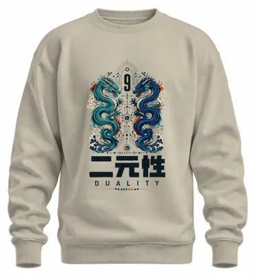 Productafbeelding van Duality, Japanse draken, Yin Yang, Azië, Japan, Y2K, Verre Oosten, sweatshirt, trui, natuur, XL