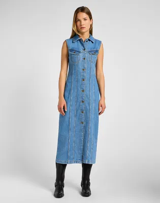 Produktbild von Lee 112355119 Langes Kleid Blau S Frau Blau S