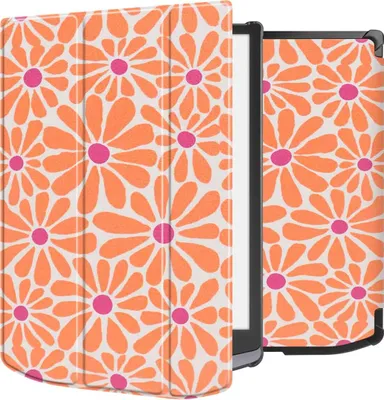Produktbild von imoshion Design Trifold Hard Case Sleepcover Pocketbook InkPad X Pro - Orange Flowers Connect