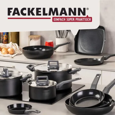Produktbild von Fackelmann Kochtopf Statement 24cm  Topf mit keramische Beschichtung  Recyceltes Aluminium mit Antihaft-Beschichtung  PFAS-frei, Hitzebeständiger Griff, Für alle Herdarten inklusive Induktion