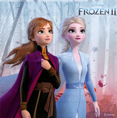 Produktbild von Procos 91820 - Papier-Servietten Frozen 2, 25x25 cm, Anna und Elsa, Kindergeburtstag, Party-Geschirr