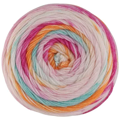 Produktbild von Lana Grossa - Meilenweit 100g Dusk 6209 fuchsia pink creme zitrusgelb türkis orange