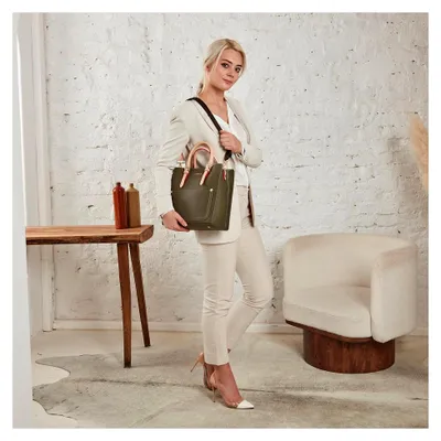 Immagine prodotto di Borsa a tracolla grande per donna, borsa da donna color beige