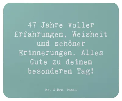 Produktbild von Mr. & Mrs. Panda Mauspad Spruch 47. Geburtstag - Meeresbrise - Geschenk, Mouse Pad, Freude, Mousepad, Erfahrungen, laptop, Persönliche Geschenke, Unvergessliche Momente