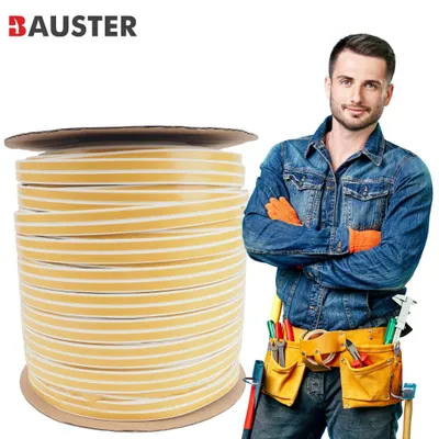 Produktbild von BAUSTER Dichtungsband für Türen & Fenster – Türdichtung Fensterdichtung selbstklebend Profil D | Schaumstoff Gummi Abdichtung – Weiß D 100m