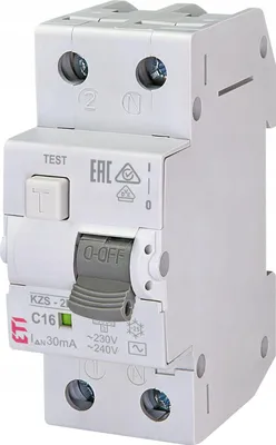 Zdjęcie produktu dla ETI Polam | Wyłącznik różnicowoprądowy KZS-2M AC C16/0.03 - 2-polowy - 16A - niezawodna ochrona - szybkie wyłączenie