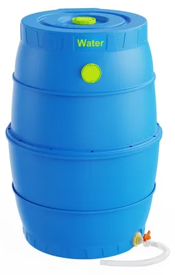Produktbild von Regenwassertonne 170 Liter, blau - Kunststoff-Wassertank für Garten und Außenbereich