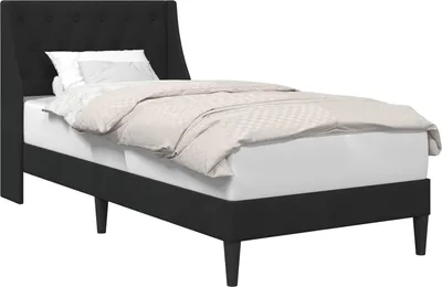 Image de vidaXL Cadre de lit avec tête de lit Noir 90 x 200 cm Velours