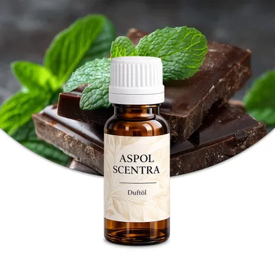 Produktbild von Aspol Scentra Minzschokolade UFIREADY Duftöl für Kerzen und Diffusoren 10 ml, KI-generiertes Bild