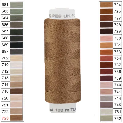 Produktbild von Nähgarn 10 x 100m Unipoly 120 Tex14x2 Universalnähgarn Allzweckgarn Polyester 5v6 Farbwahl, Farbe:723