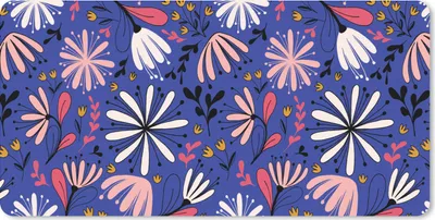 Produktbild von MuchoWow® Mauspad Mousepad Muster - Abstrakt - Blumen 60x30 cm - Mousepads - Maus Mat - Pad - Mausunterlage - Nachhaltig