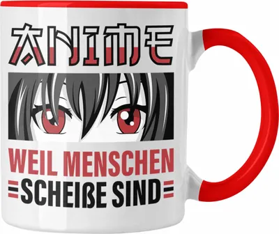 Produktbild von TRENDATION Anime Tasse Geschenk Spruch Kaffeetasse (Rot)
