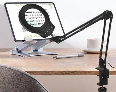 Obrázek produktu pro Stojanová lampa na čtení s lupou