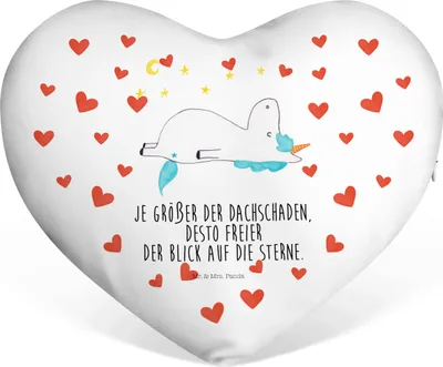 Produktbild von Mr. & Mrs. Panda Kuschelkissen Einhorn Sternenhimmel - Weiß - Geschenk, Unicorn, Verrückt, Einhörner, Liebeskissen, Sofakissen, Dekokissen, Schmusekissen, dekoartikel