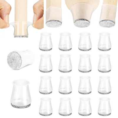 Obrázek produktu pro Aneaseit 16-pack caps chair leg caps - 29mm - set filcových kluzáků na židle - 16 chráničů nohou židlí kluzáky na židle z filcu a silikonu - ochranné krytky nohou židlí -
