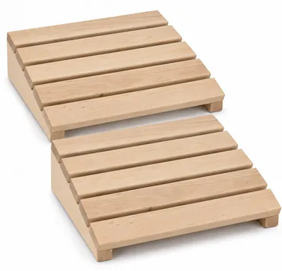 Produktbild von HAF 2x Sauna Kopfstütze Klassiker Birke | Aus 100% natürlichem Birkenholz | Feststehende Konstruktion ohne Metallteile | Stabile Holz Kopfauflage, KI-generiertes Bild