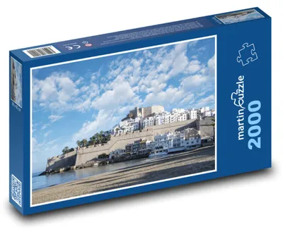 Produktbild von Puzzle 2000 Strand und Burg über dem Meer - martinpuzzle