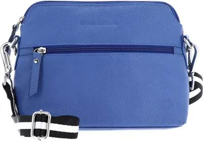 Produktbild von bruno banani Leder Umhängetasche Crossbody Bag Blue blau