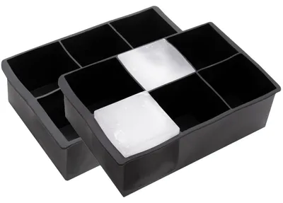 Produktbild von 2er Set Eiswürfelform Silikon, Würfel 5x5x5 cm, schwarz