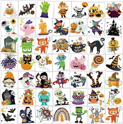 Produktbild von Halloween Tattoos Kinder 96 Blätter Glitzer Aufkleber Party Mitgebsel