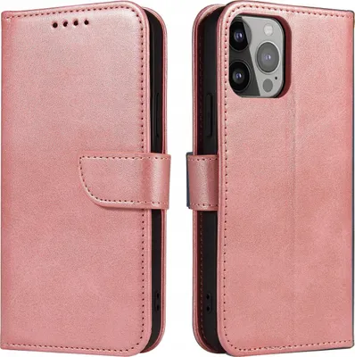 Produktbild von Brieftaschenetui mit Klappe und Ständer für iPhone 15 Pro Max Magnet Case - Rosa
