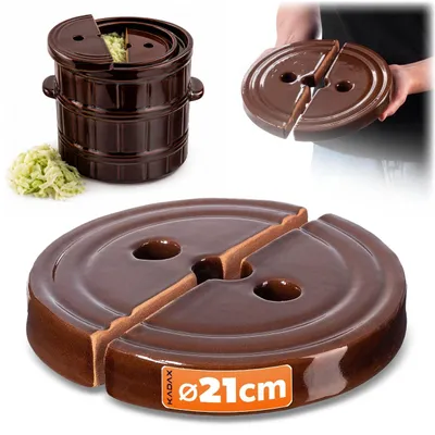 Produktbild von KADAX Beschwerungsstein "Helios", aus Steingut, Gewicht für Gärtopf, Stein für Sauerkraut, Küchenhelfer, 1.5 kg, 21 cm