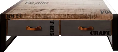 Image de MASSIVMOEBEL24 | Table basse 115x60 Manguier brut imprimé Bois naturel FACTORY #128
