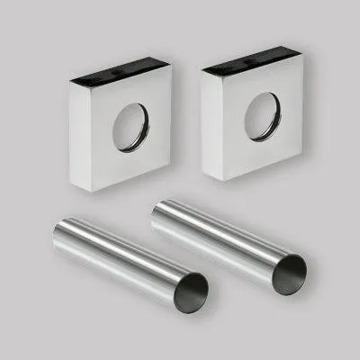 Obrázok produktu pre Súprava krytov na štvorcové rúrky, chróm, Ø 18 × dĺžka 70 mm