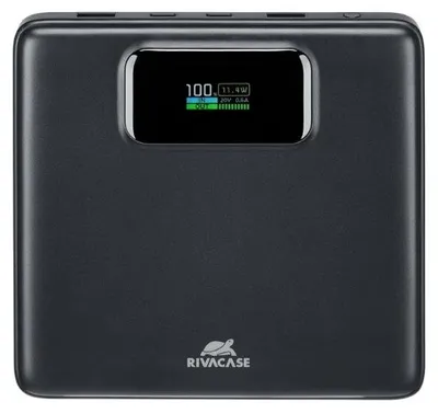 Produktbild von Rivacase Turbo, 20000 mAh, Lithium Polymer (LiPo), Power Delivery 3.0, Quick Charge 3.0, 3,85 V, Schwarz