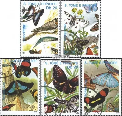Produktbild von Briefmarken Sao Tome e Principe 1989 Mi 1143-1147 (kompl.Ausg.) gestempelt Schmetterlinge