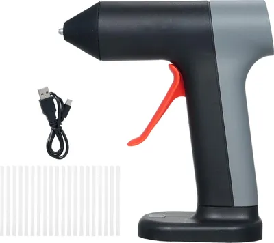 Image de Kit de colle chaude 3,7 V, temps de préchauffage rapide de 30 secondes, mini-colleuse avec 20 bâtons de colle, batterie 2000 mAh pour les travaux manuels, les projets de bricolage et les réparations