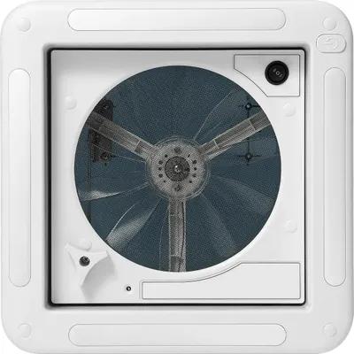 Obrázek produktu pro Obytný vůz/přívěs – střešní ventilátor – 12 V LED osvětlení – odvod vzduchu – 35,6 × 36,1 × 15 cm – ABS plast – bílá