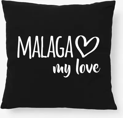 Produktbild von Huuraa Kissen Malaga my love 40x40cm mit Füllung Black Baumwolle Dekokissen Geschenkidee