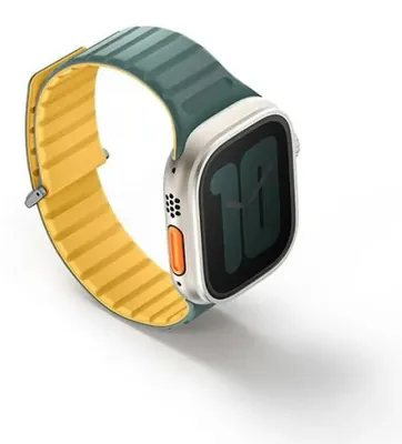 Imagen del producto de Uniq Revix Evo, Correa, Reloj inteligente, Verde, Amarillo, Apple, Apple Watch 49/46/45/44mm, Silicona, Acero inoxidable