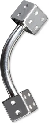 Produktbild von viva-adorno Piercing Banane Curved Barbell Chirurgenstahl 316L Würfel Augenbraue Septum Tragus Z443_Ban