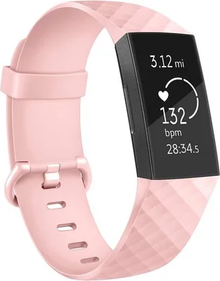Obrázek produktu pro Jumada – Řemínek na hodinky – Kompatibilní s Fitbit Charge 3 & 4 – Růžová – Velikost M/L