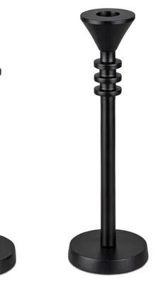 Produktbild von Stabkerzenhalter für Spitzkerze ALU BLACK rund H. 25cm schwarz Formano WA