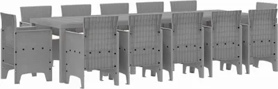 Image de Salon de jardin avec coussins 13 pcs gris clair