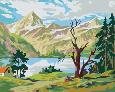 Zdjęcie produktu dla Zuty - Painting by Numbers - DWELLING UNDER MOUNTAINS, 40x50 cm, bez ramy i płótna