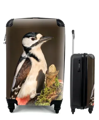 Produktbild von MuchoWow® Koffer Handgepäck Trolley Rollkoffer Kleine Reisekoffer mit 4 Rollen - Ein Buntspecht in der Sonne - Cabin Size < 55x40x23 cm & 55x40x20 cm - Fotokoffer - Kabinenkoffer - Boardgepäck - Reise-Box - Reisekoffer - Reisegepäck - Koffer mit Bild - Trolley für Kinder