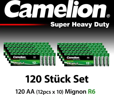 Produktbild von 120 Stück Camelion AA Batterien 1,5V Super Heavy Duty Long Life
