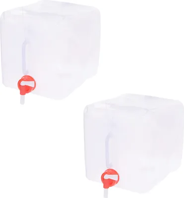 Produktbild von 2er Set Wasserkanister 5 Liter Faltbar Lebensmittelecht Für Trinkwasser Geeignet Trinkwasserkanister Wassertank Mit Hahn Kunststoffkanister Camping Wasser Kanister