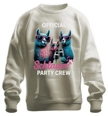 Produktbild von Schlager Party Crew Offiziell Alpaka Lama Prosecco Musik Sweatshirt Pullover, Natur, XXL